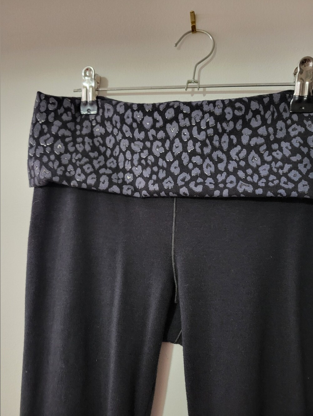 Victoria's Secret Pink Fold-Over Leopard Print Flare Leggings